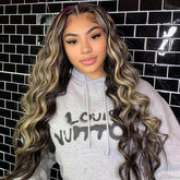 New Fashion! Highlight Mix Blonde And Natural Black Body Wave Lace Frontal Wig